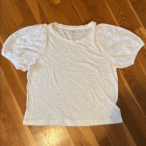 GAP White Puff Sleeve Fitted Blouse